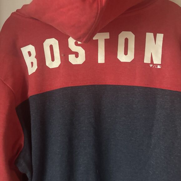 XL Fanatics Boston Red Sox Full Zip Hoodie Sweatshirt Red/Navy Blue Men's - Picture 4 of 12